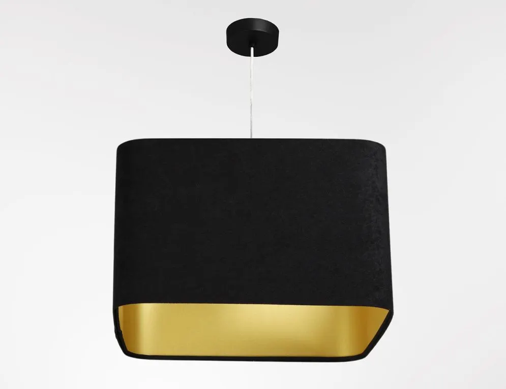 Lampa wisząca KWADRO SUE 40w25 czarna/złota welurowa I sklep meblowy MIRAT. kolekcja KWADRO-BPS