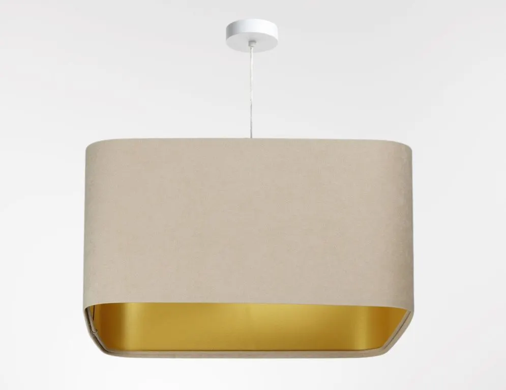 Lampa wisząca KWADRO SUE 40w30 beżowa/złota polska I sklep meblowy MIRAT.  kolekcja KWADRO-BPS