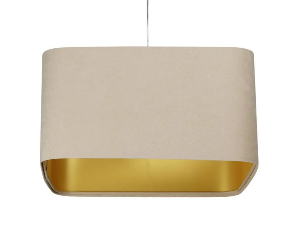 Lampa wisząca KWADRO SUE 40w25 beżowa/złota kwadratowa I sklep meblowy MIRAT.  kolekcja KWADRO-BPS