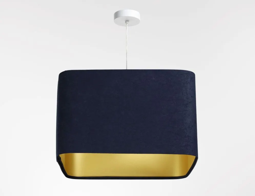 Lampa wisząca KWADRO SUE 40w20 granatowa/złota ręcznie wykonana I sklep meblowy MIRAT.  kolekcja KWADRO-BPS