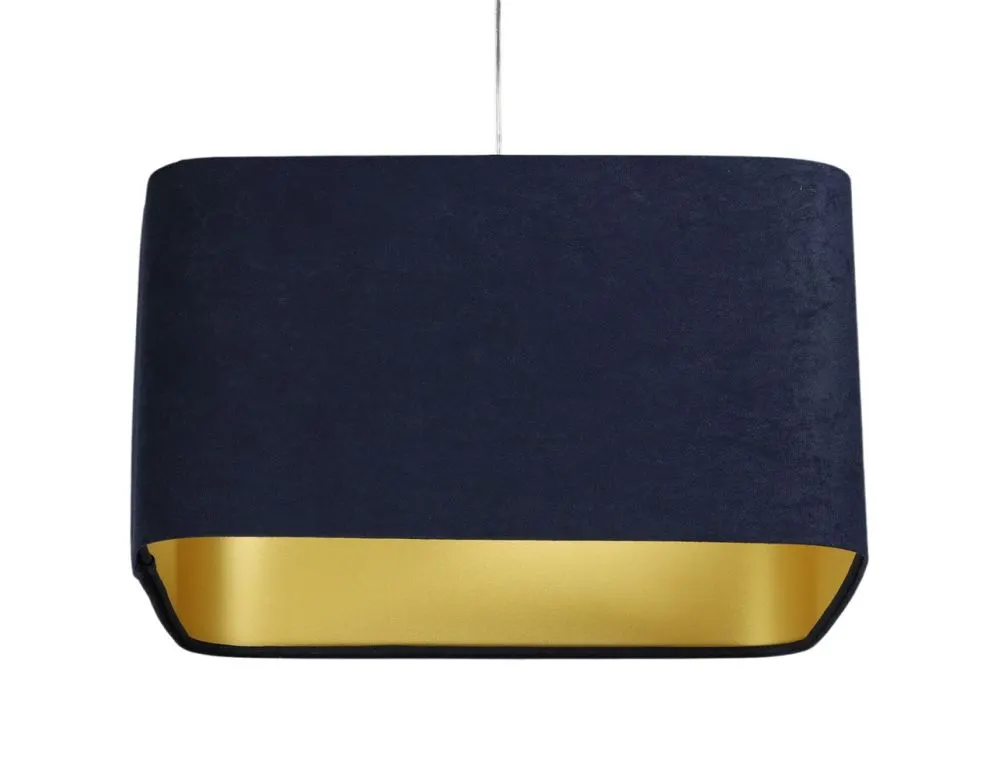 Lampa wisząca KWADRO SUE 40w25 granatowa/złota welurowa I sklep meblowy MIRAT. kolekcja KWADRO-BPS