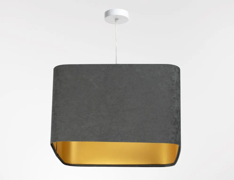 Lampa wisząca KWADRO SUE 40w20 grafitowa/złota elegancka I sklep meblowy MIRAT. kolekcja KWADRO-BPS