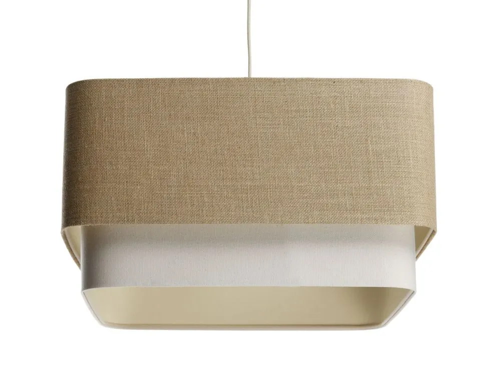 Lampa wisząca KWADRO DUO 002 51x47cm jutowa/kremowa kwadratowa I sklep meblowy MIRAT.