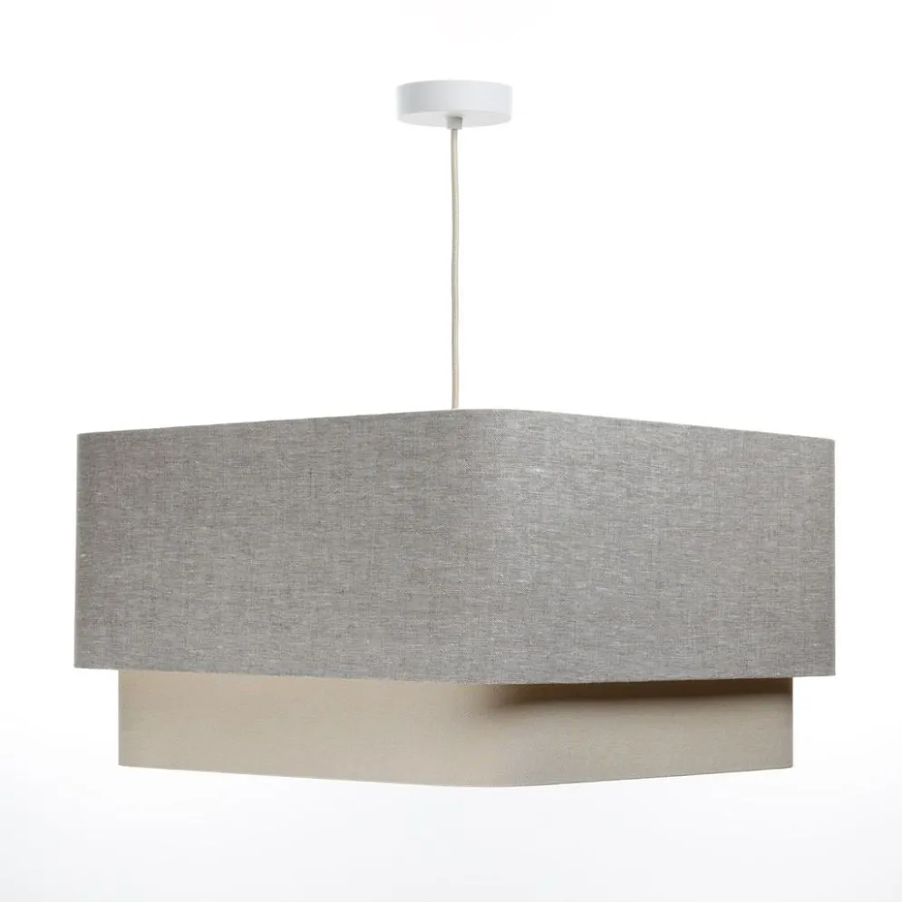 Lampa wisząca KWADRO DUO 004 51x47cm szara/beżowa boho I sklep meblowy MIRAT.