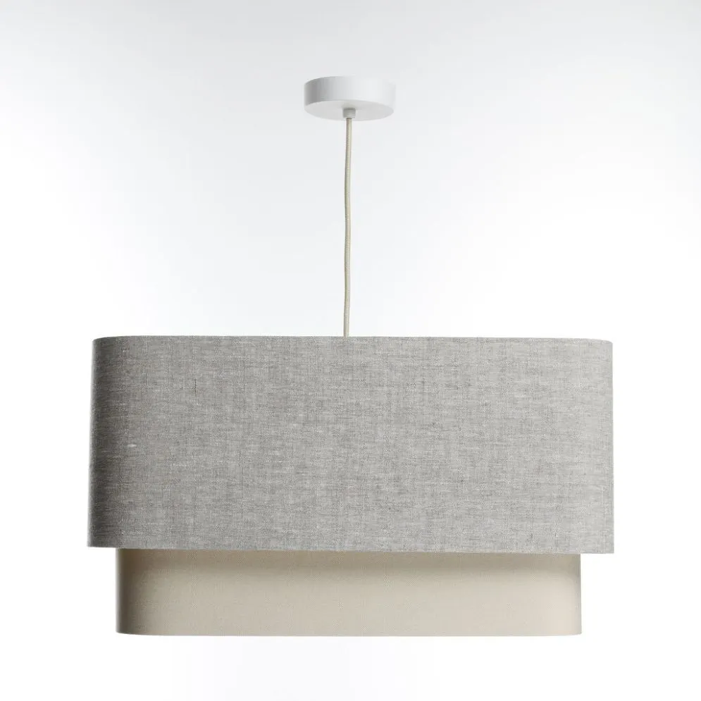 Lampa wisząca KWADRO DUO 004 51x47cm szara/beżowa boho I sklep meblowy MIRAT.