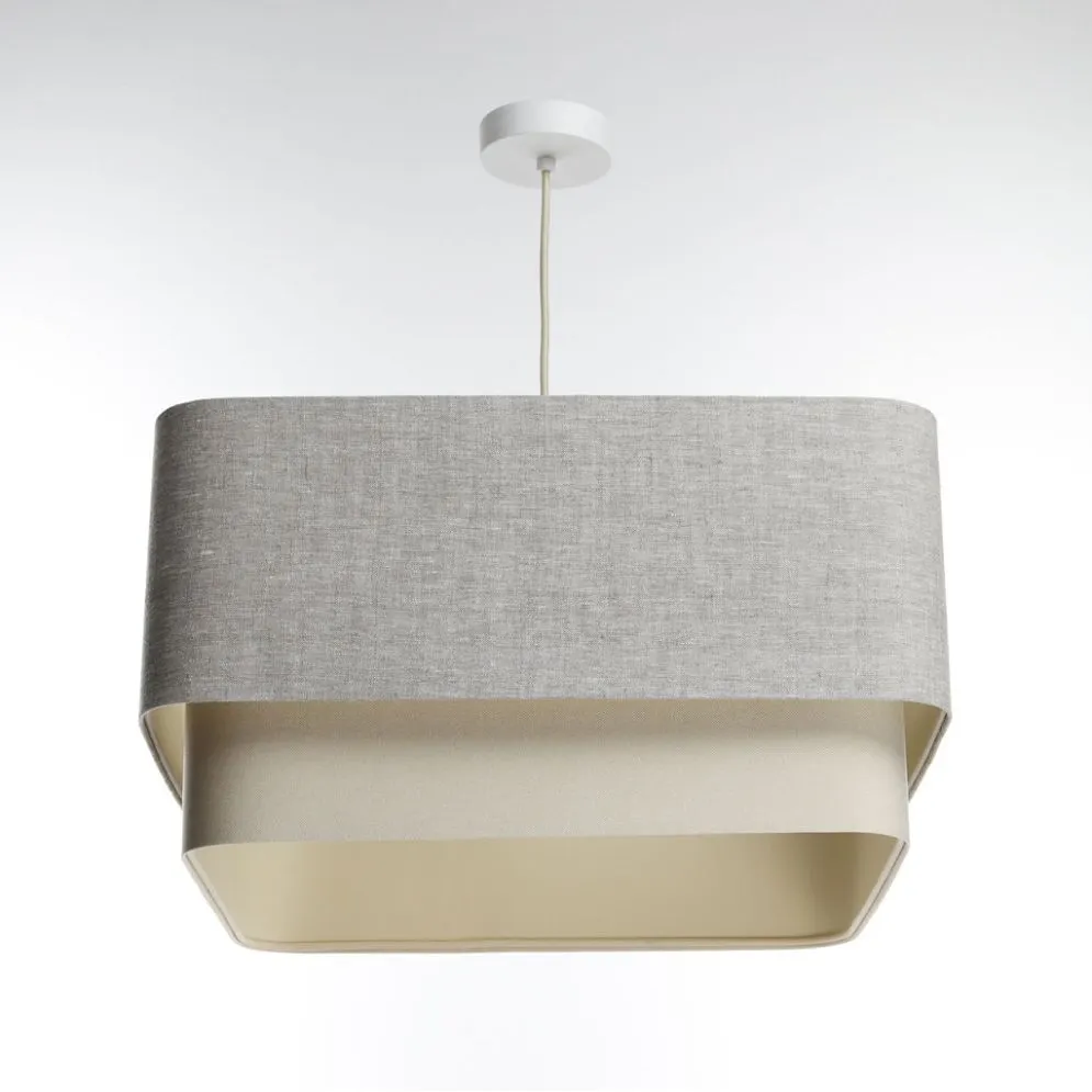Lampa wisząca KWADRO DUO 004 51x47cm szara/beżowa boho I sklep meblowy MIRAT.