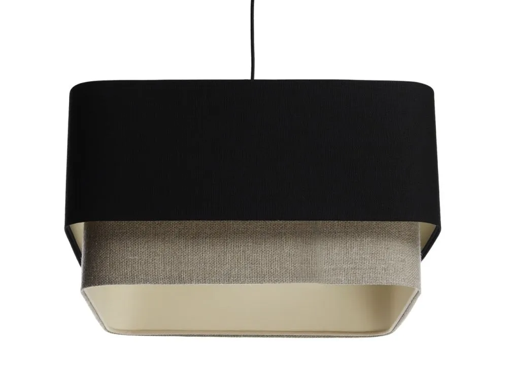 Lampa wisząca KWADRO DUO 006 51x47cm czarna/beżowa do sypialni I sklep meblowy MIRAT.