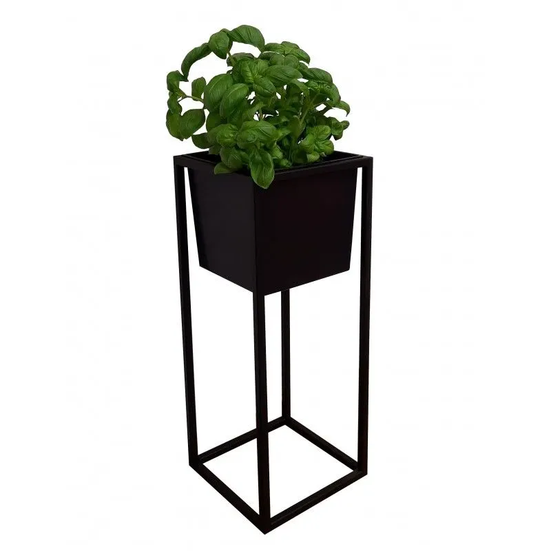 Kwietnik LAURA 20x20x50cm czarny stojący I sklep meblowy MIRAT. styl LOFT