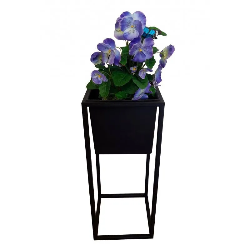 Kwietnik LAURA 20x20x50cm czarny stojący I sklep meblowy MIRAT. styl LOFT