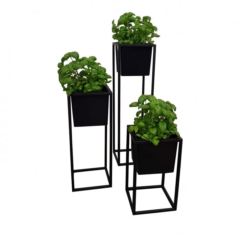 Kwietnik LAURA 25x25x50cm czarny stojący I sklep meblowy MIRAT. styl LOFT