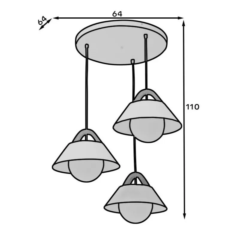 Lampa wisząca ALMITARA II biała z trzema abażurami I sklep meblowy MIRAT.