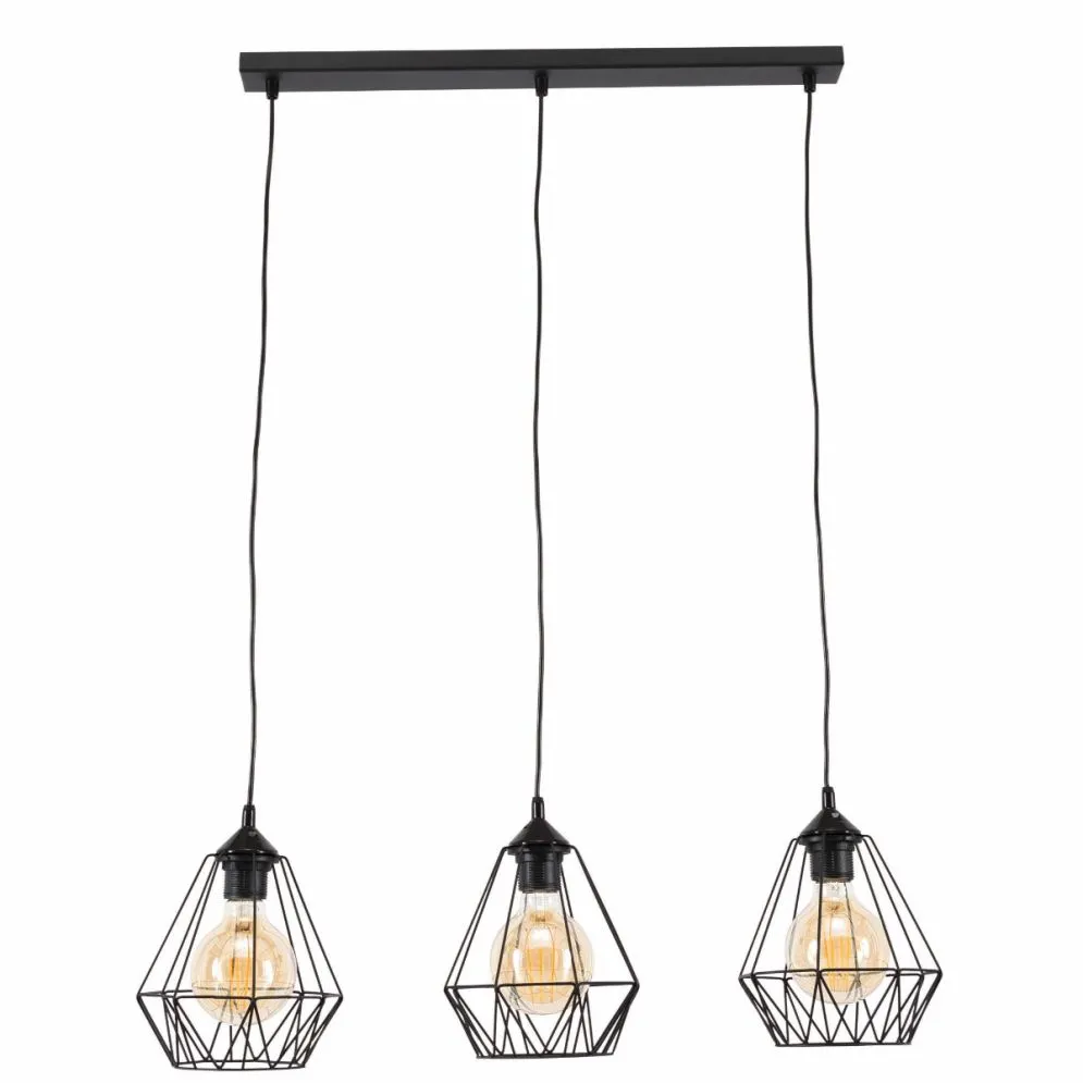 Lampa wisząca BENIGNE III czarna na listwie I sklep meblowy MIRAT.
