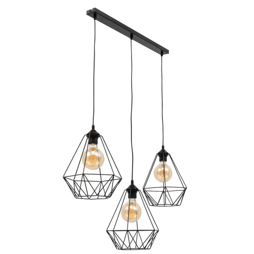 Lampa wisząca BENDINNI III czarna potrójna do salonu I sklep meblowy MIRAT.