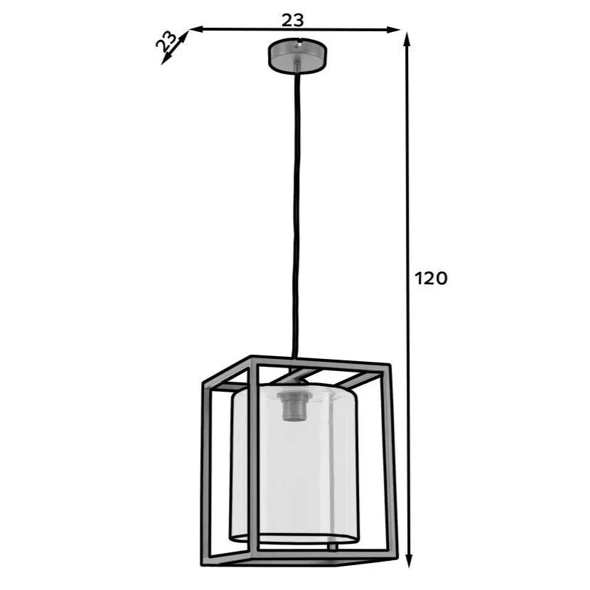 Lampa wisząca QUADRATUS czarna ze szklanym kloszem I sklep meblowy MIRAT.