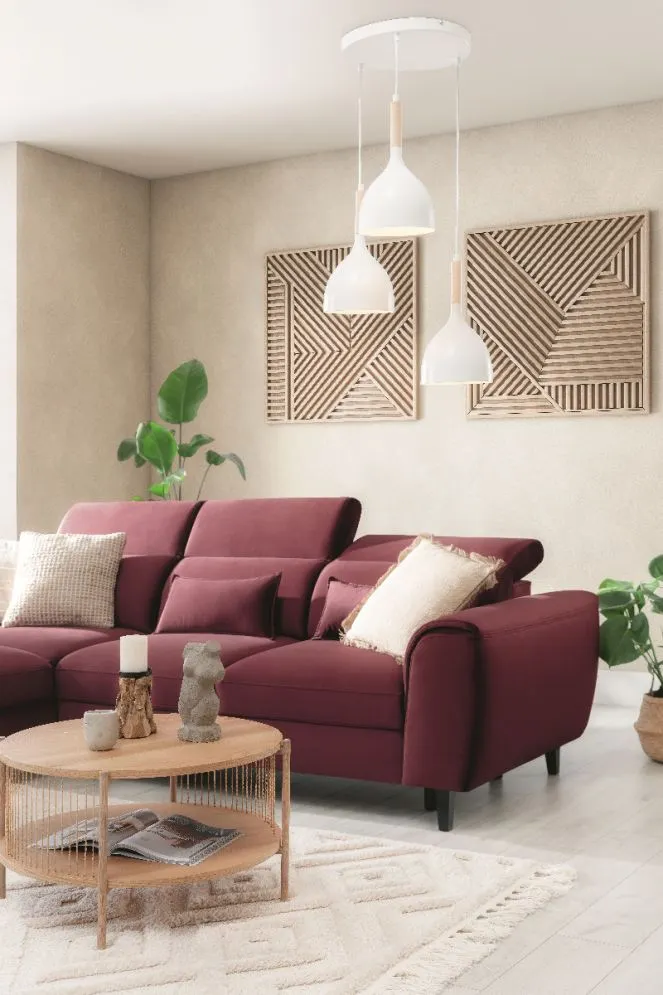 Lampa wisząca WOLDES II biała do salonu I sklep meblowy MIRAT.