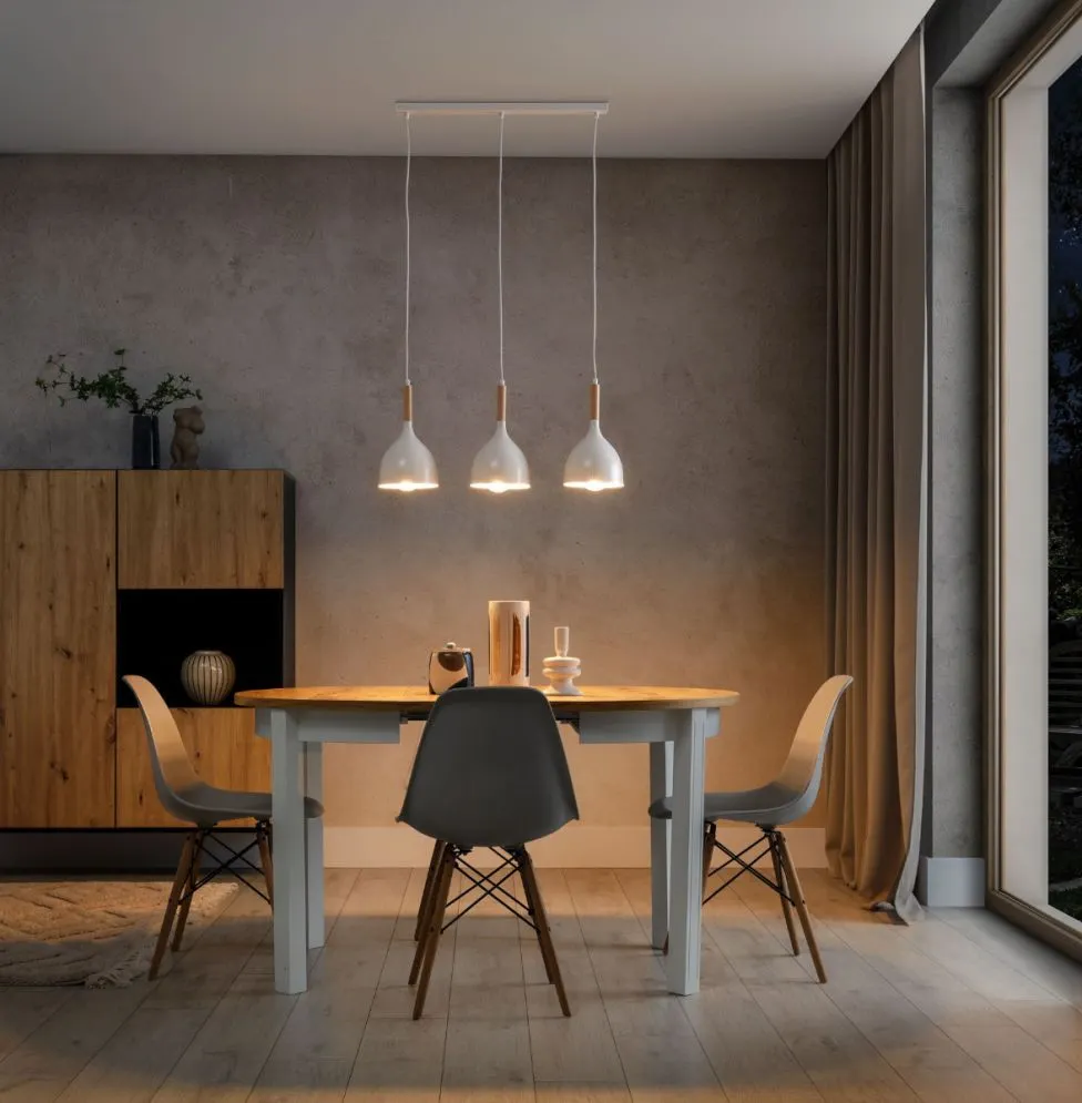 Lampa wisząca WOLDES III biała nad stół do jadalni I sklep meblowy MIRAT.