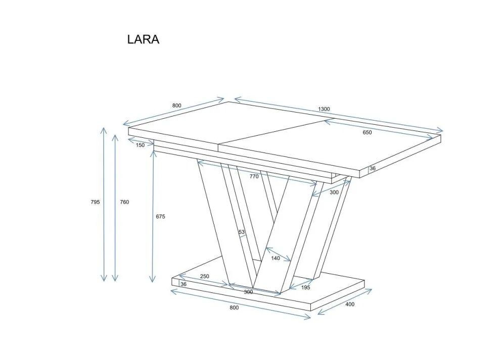 Stół rozkładany LARA 130(210)x80 dąb cremona loft I sklep meblowy MIRAT. styl LOFT