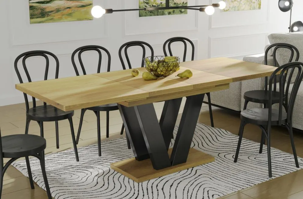 Stół rozkładany LARA 130(210)x80 dąb natura 8-osobowy I sklep meblowy MIRAT. styl LOFT