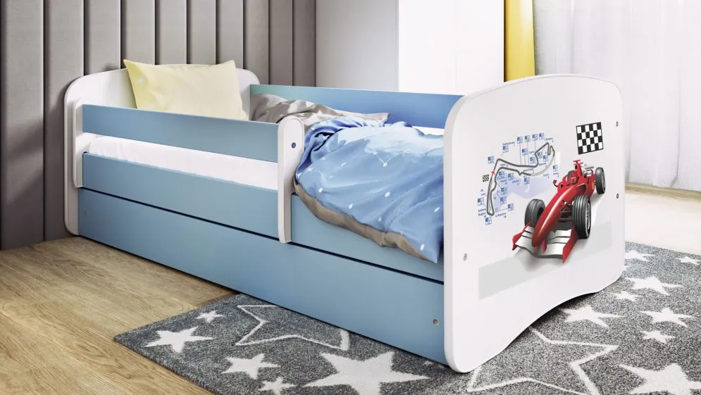 Łóżko dziecięce BABY DREAMS formuła 1 z materacem i szufladą | MIRAT. kolekcja BABY DREAMS