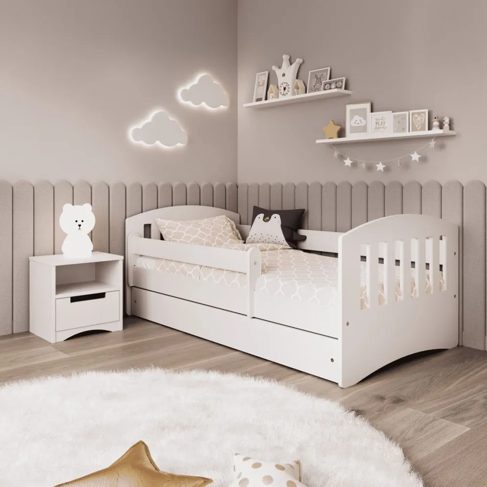 Łóżko dziecięce CLASSIC 1 140x80 białe pojedyncze | MIRAT. kolekcja CLASSIC