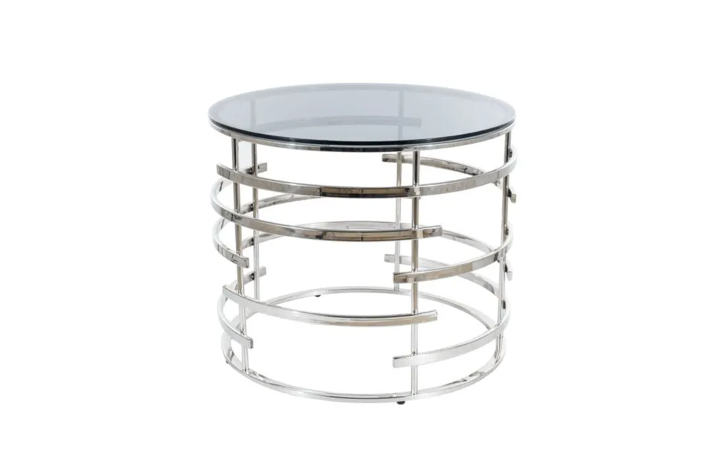 Ława LIVIA 60x60 srebrna w stylu glamour I sklep meblowy MIRAT. styl GLAMOUR