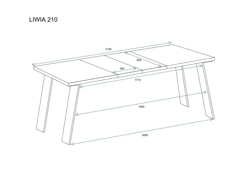 Stół rozkładany LIWIA 130(210)x80 dąb evoke I sklep meblowy MIRAT. styl LOFT
