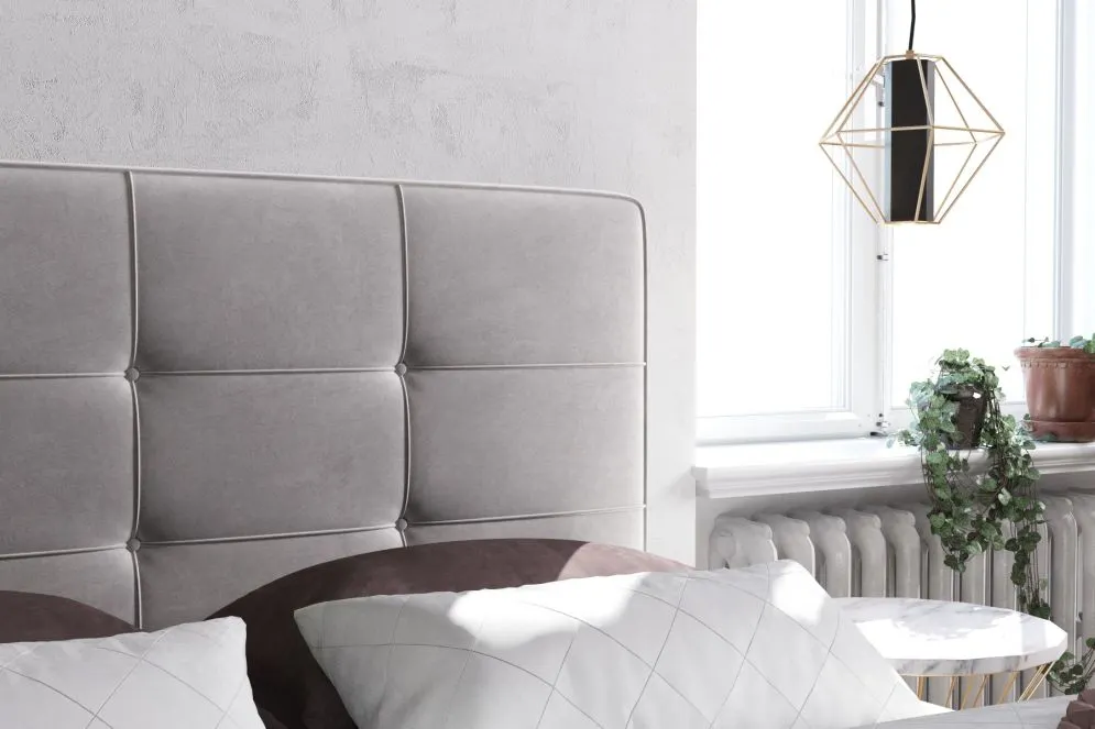 Łóżko kontynentalne TUTO 180 zielone velvet tapicerowane aksamitem | MIRAT. styl GLAMOUR