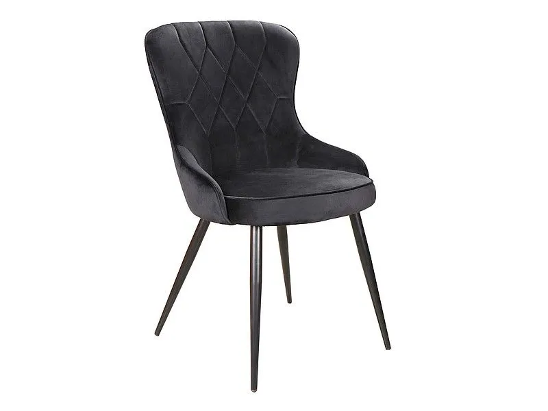 Krzesło tapicerowane LOTUS VELVET czarne w stylu glamour | MIRAT. styl GLAMOUR, LOFT