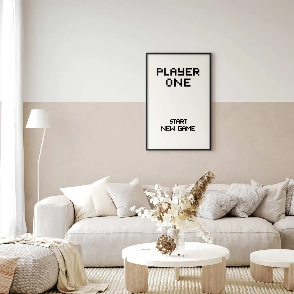Plakat New game 29,7x42 cm z ramą czarną z marginesem | MIRAT.