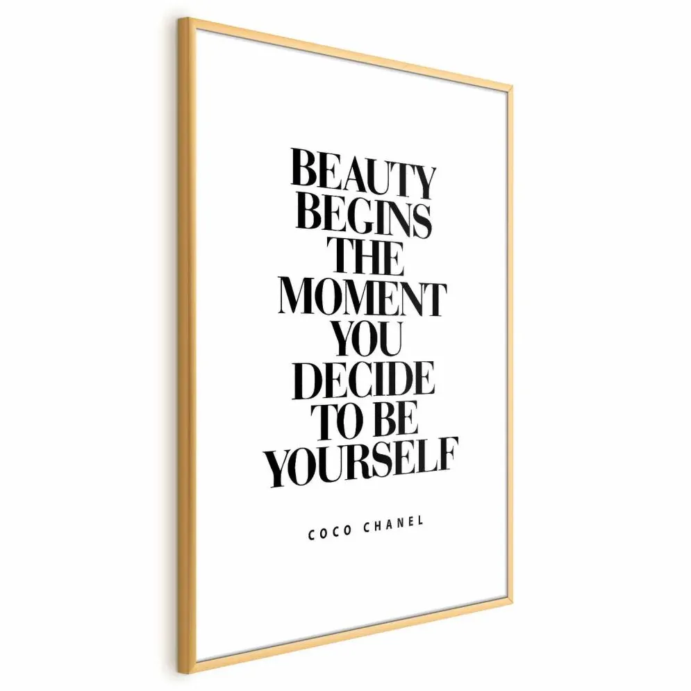 Plakat Coco Chanel 40x60 cm z ramą złotą z marginesem | MIRAT.