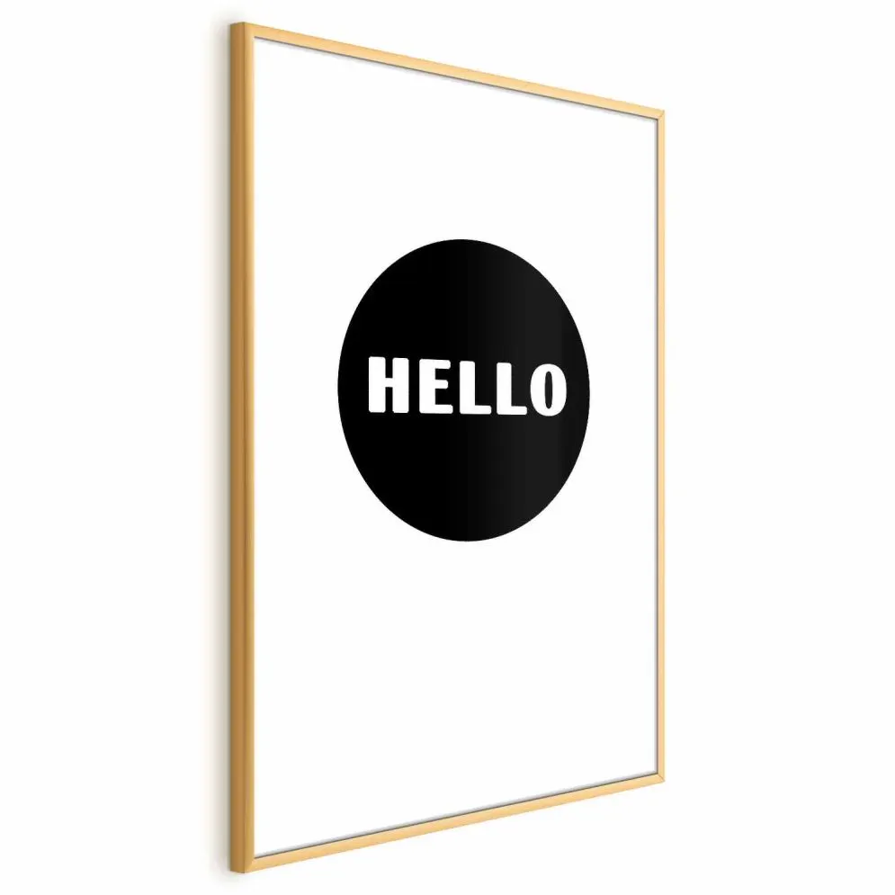 Plakat Na dzień dobry 29,7x42 cm z ramą złotą z marginesem | MIRAT.