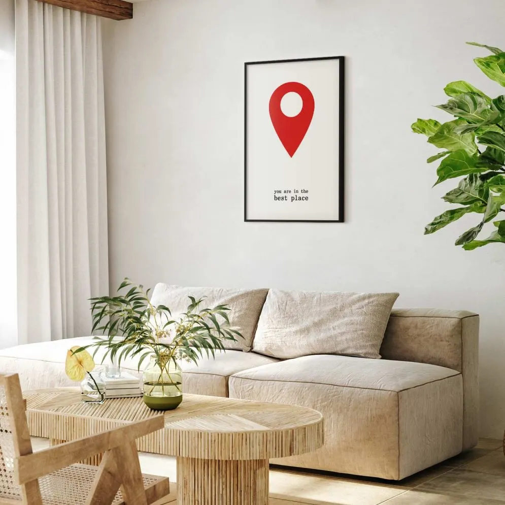 Plakat The best place 40x60 cm z ramą czarną bez marginesu | MIRAT.