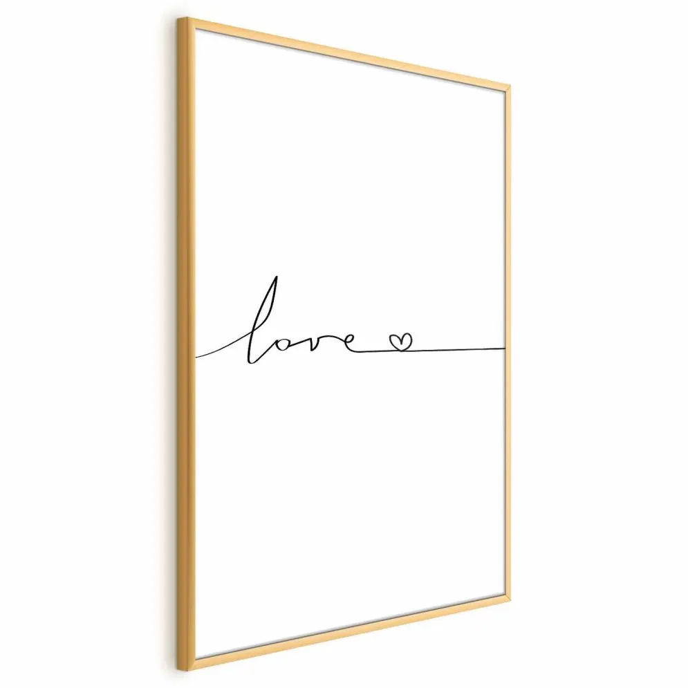 Plakat Miłość wszędzie 29,7x42 cm z ramą złotą bez marginesu | MIRAT.