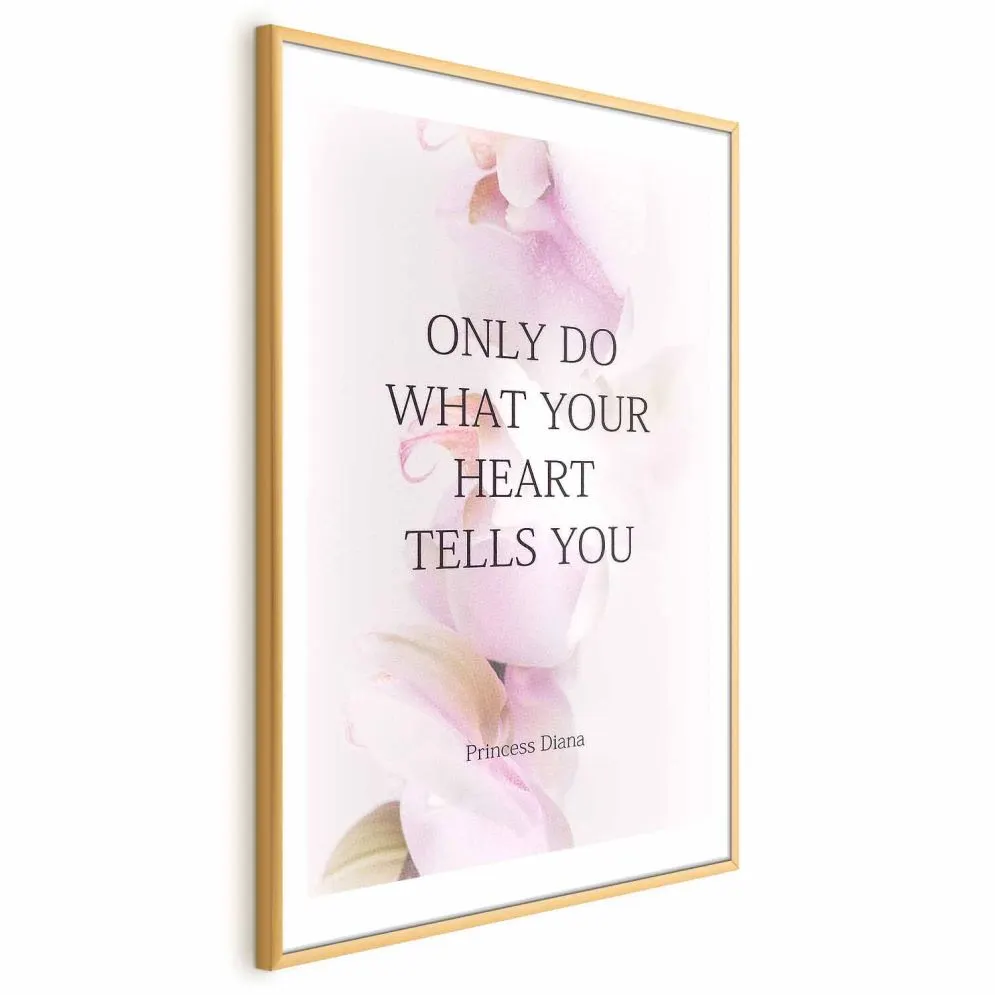 Plakat Heart 29,7x42 cm z ramą złotą z marginesem | MIRAT.