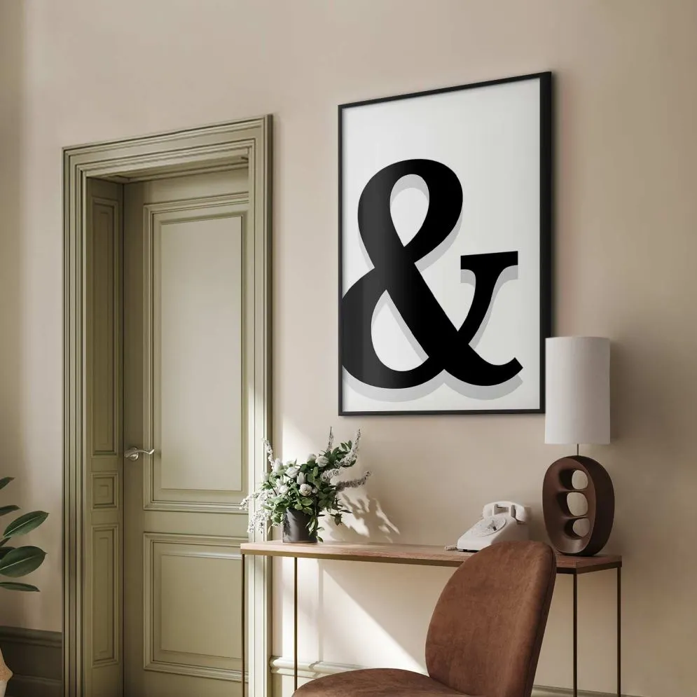 Plakat Ozdobna litera 29,7x42 cm z ramą czarną bez marginesu | MIRAT.