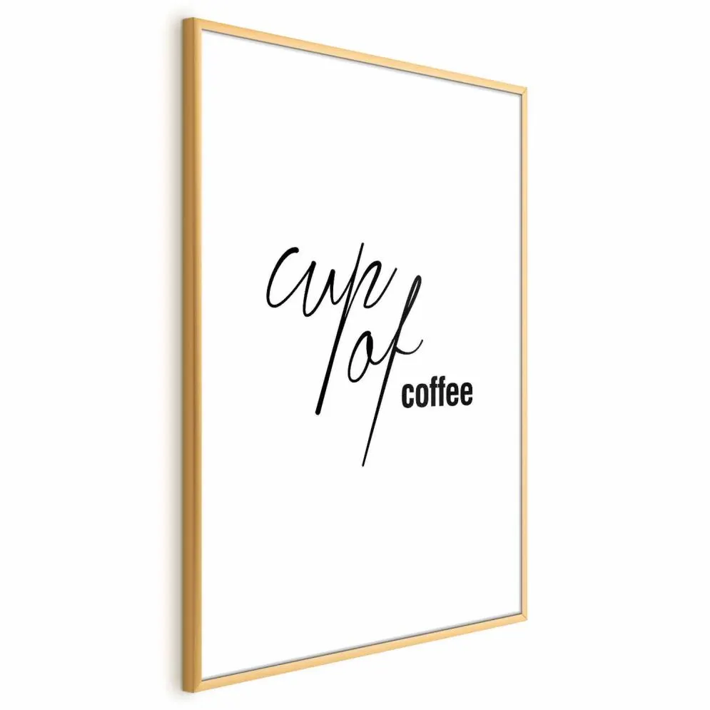 Plakat Coffee 29,7x42 cm z ramą złotą z marginesem | MIRAT.