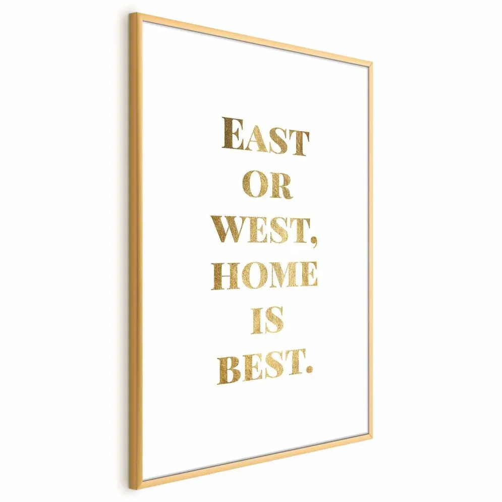 Plakat Gold Home 29,7x42 cm z ramą złotą z marginesem | MIRAT.