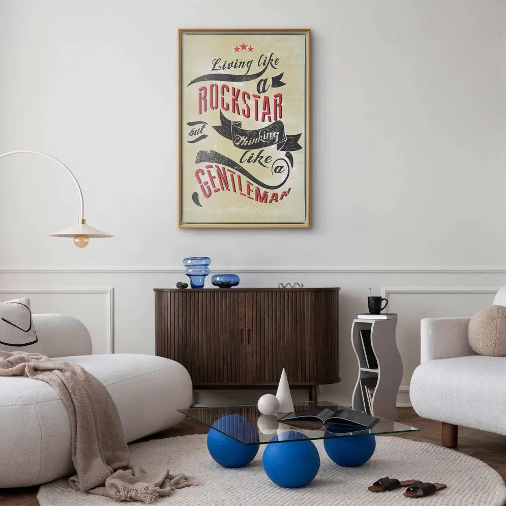 Plakat Rockstar 29,7x42 cm z ramą złotą bez marginesu | MIRAT.