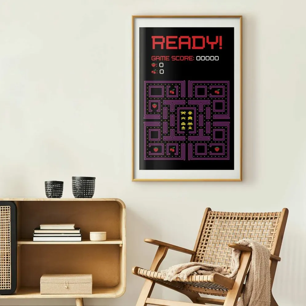 Plakat Ready 40x60 cm z ramą złotą z marginesem | MIRAT.