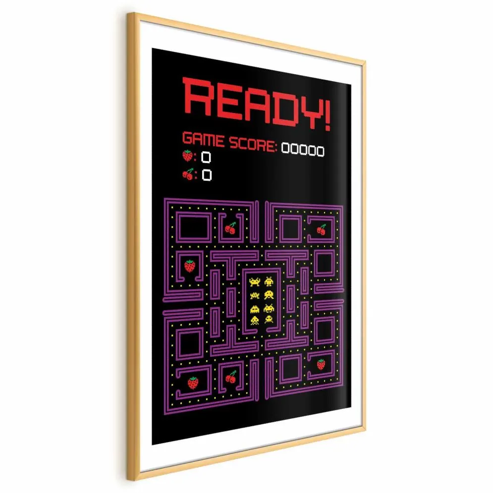 Plakat Ready 40x60 cm z ramą złotą z marginesem | MIRAT.
