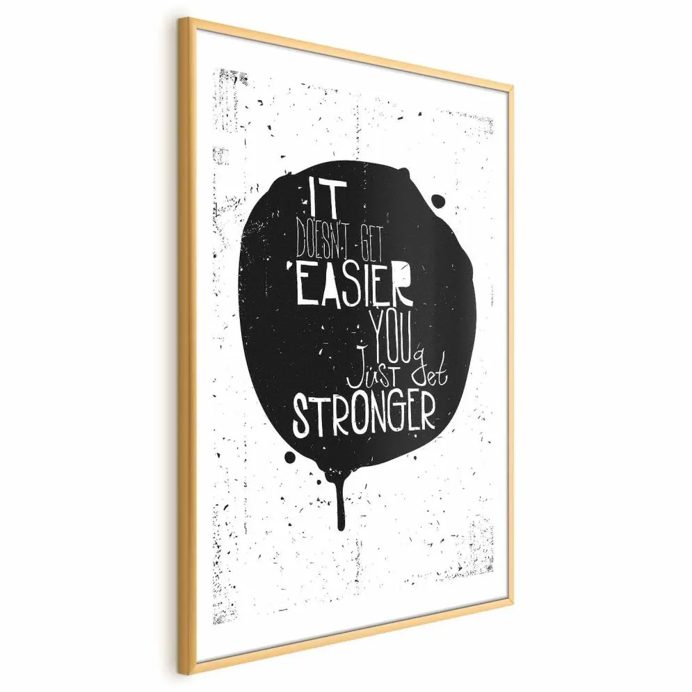 Plakat Stronger 60x90 cm z ramą złotą z marginesem | MIRAT.