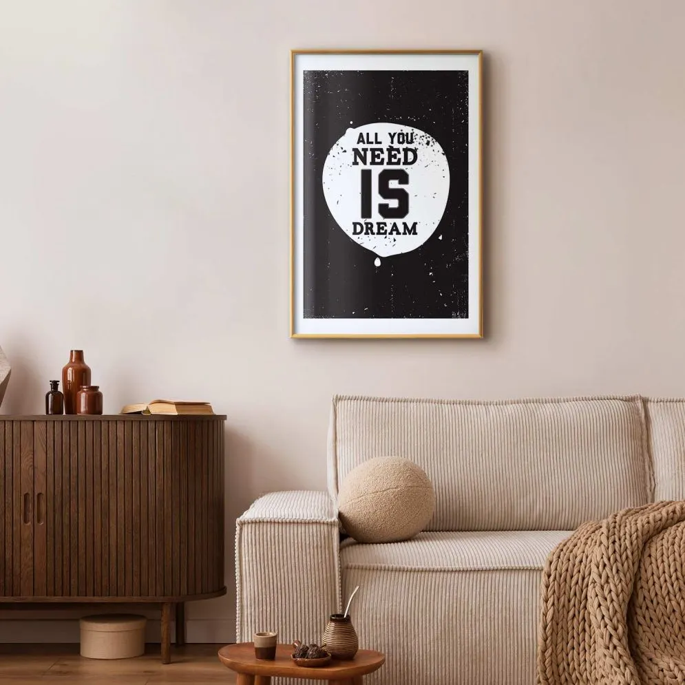 Plakat Artgeist All you need 40 x 60 cm 1 szt z ramą złotą i marginesem | MIRAT. kolekcja m-B-0048-ao-a