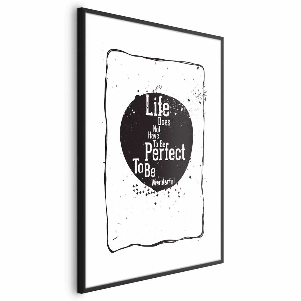 Plakat Life 29,7x42 cm z ramą czarną z marginesem | MIRAT.