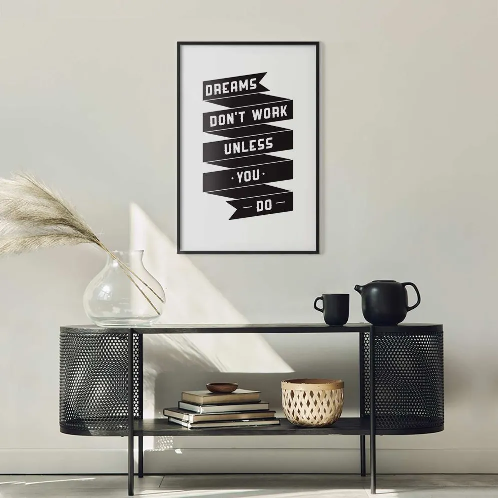 Plakat Dreams 21x30 cm z ramą czarną bez marginesu | MIRAT.