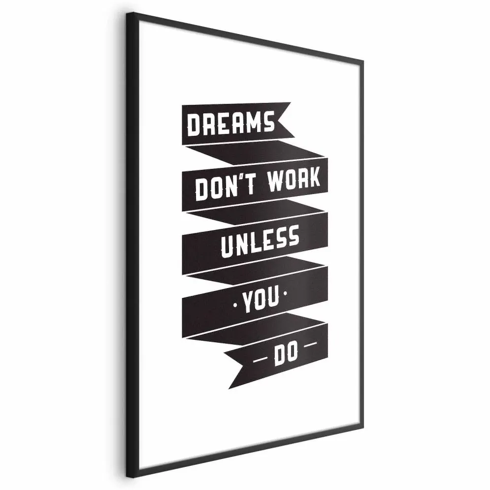 Plakat Dreams 21x30 cm z ramą czarną bez marginesu | MIRAT.