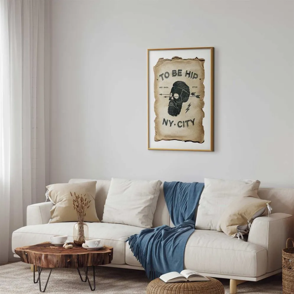 Plakat To be hip 40x60 cm z ramą złotą z marginesem | MIRAT.