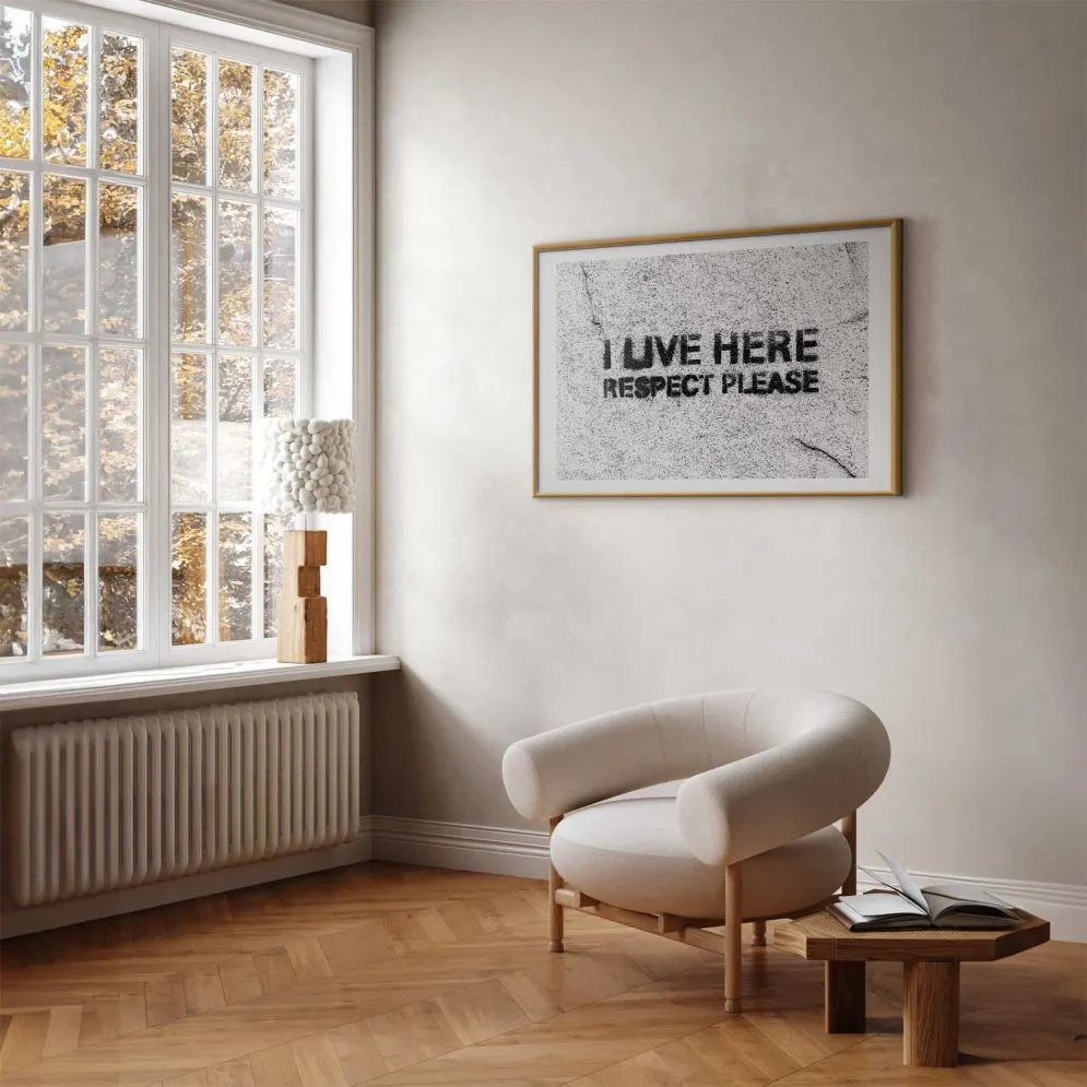Plakat Respect 60x40 cm z ramą złotą z marginesem | MIRAT.