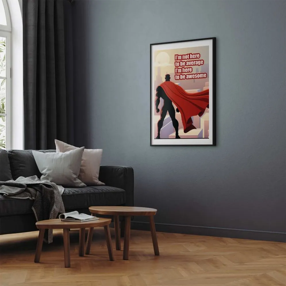 Plakat Average 40x60 cm z ramą czarną z marginesem | MIRAT.
