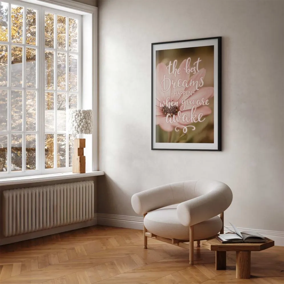 Plakat Best dreams 60x90 cm z ramą czarną z marginesem | MIRAT.