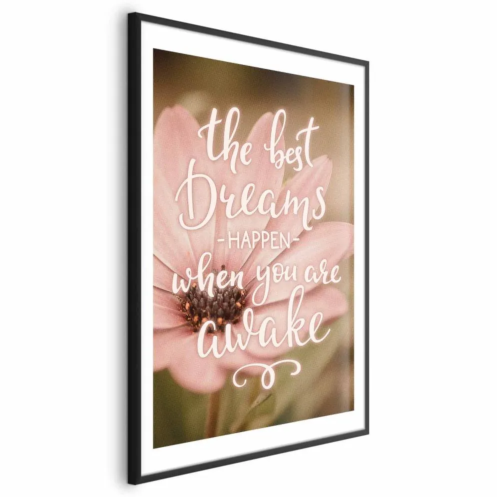 Plakat Best dreams 60x90 cm z ramą czarną z marginesem | MIRAT.